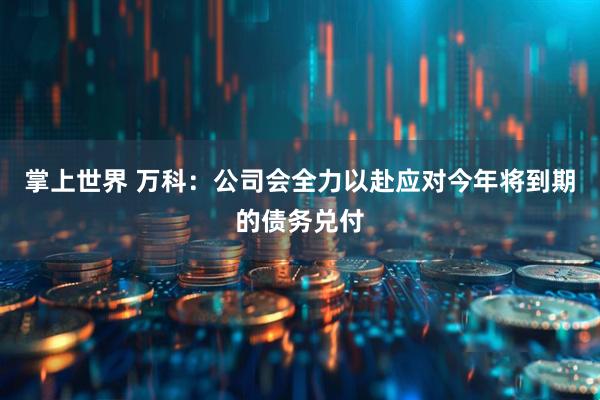 掌上世界 万科：公司会全力以赴应对今年将到期的债务兑付