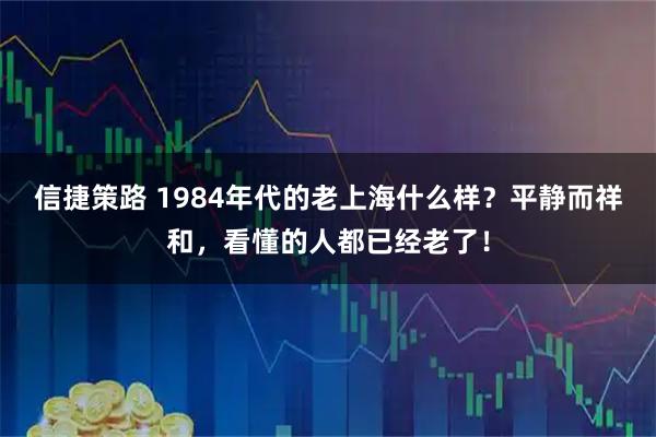 信捷策路 1984年代的老上海什么样？平静而祥和，看懂的人都已经老了！